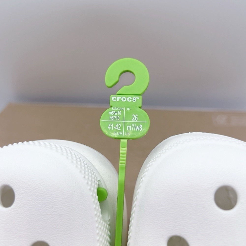 Crocs Classic Crush Platform White Perforated Slip On Clog Shoes Womens US 10 - Picture 10 of 10